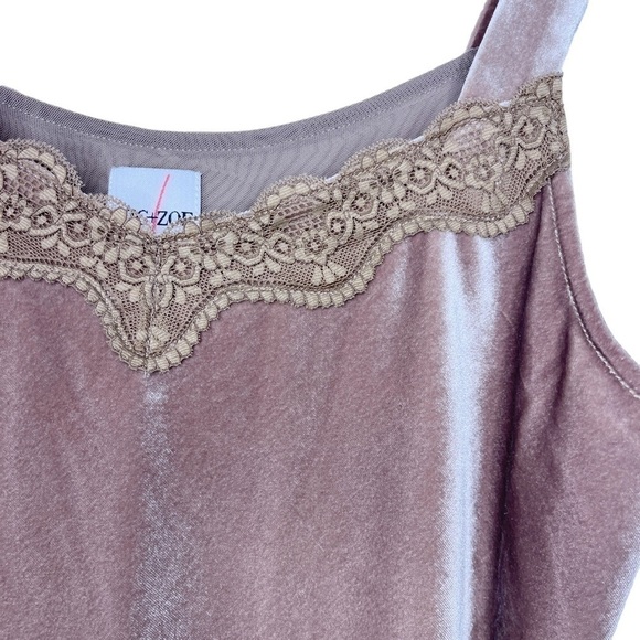 NIC + ZOE NWT Velvet Lace Cami Top Size Medium in Cafe Au Lait - Picture 10 of 16